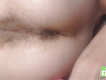 Close up playing with different. Pushing out anal beads without hands from sexy hairy asshole